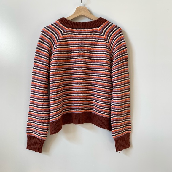 NWT Madewell Arden Striped V-Neck Pullover Sweater - Picture 8 of 11